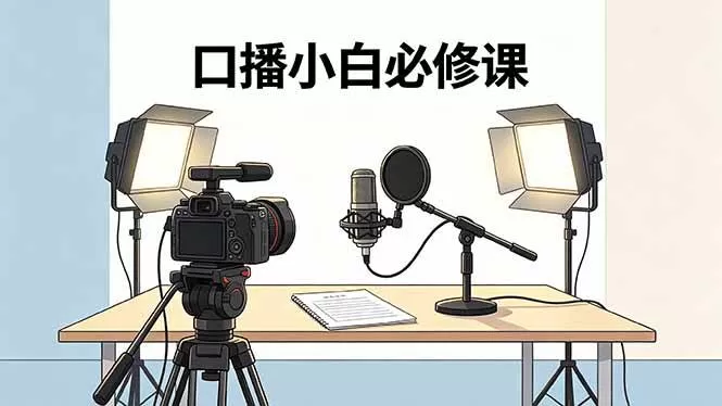 （18428期）口播小白必修课：录像收音灯光设备+脚本撰写，搭专业级录制场景