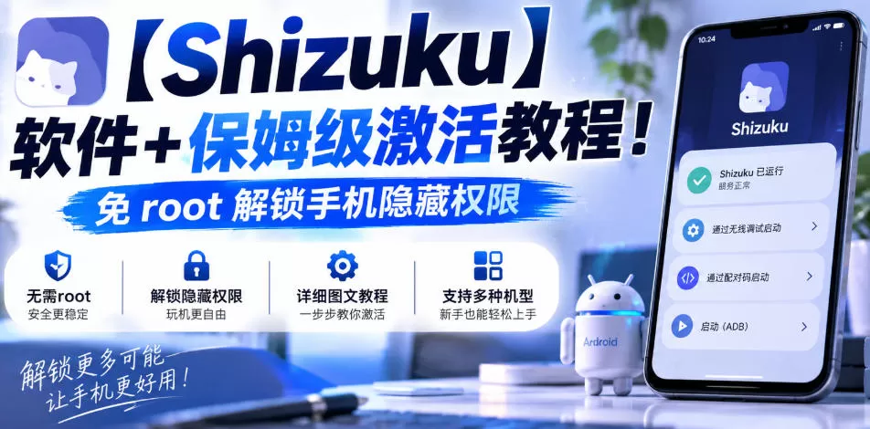 【Shizuku】软件+保姆级激活教程！免root解锁手机隐藏权限