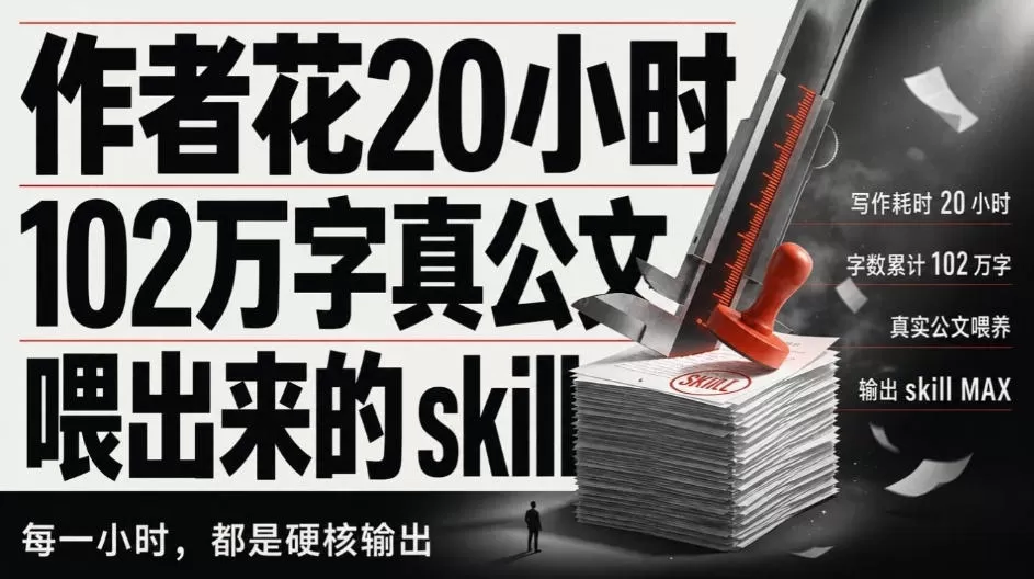 作者花20小时，102万字真公文喂出来的写作skill！体制内公文必备的公文排版Skill来了！