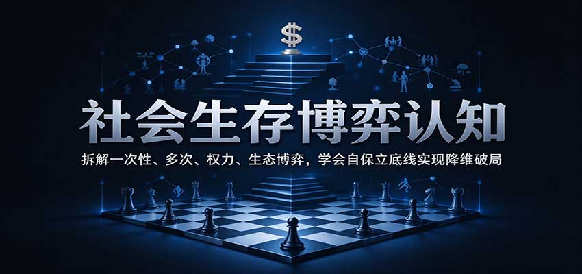 社会生存博弈认知：拆解一次性、多次、权力、生态博弈，学会自保立底线实现降维破局