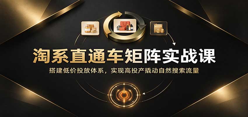 淘系直通车矩阵实战课：搭建低价投放体系，实现高投产撬动自然搜索流量