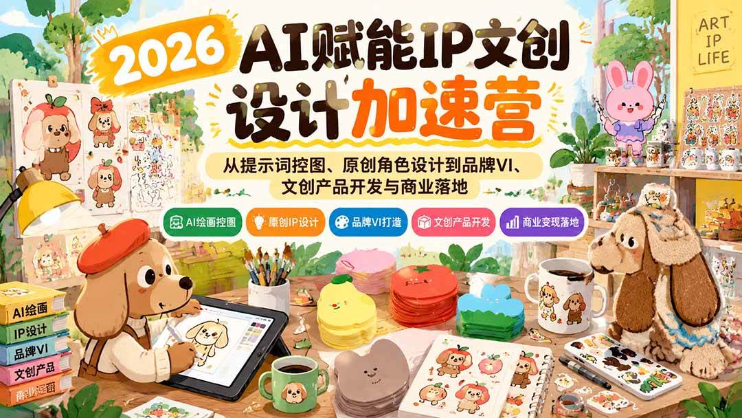 （21151期）2026AI赋能IP文创设计加速营：从提示词控图、原创角色设计到品牌VI、文创产品开发与商业落地